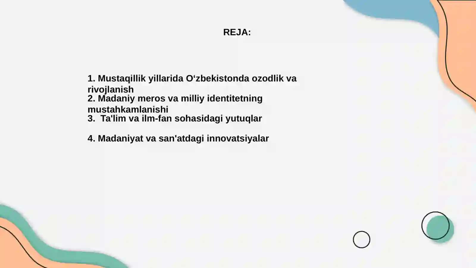 Mustaqillik yillarida Òzbekistondagi manaviy va madaniy taraqqiyot 2
