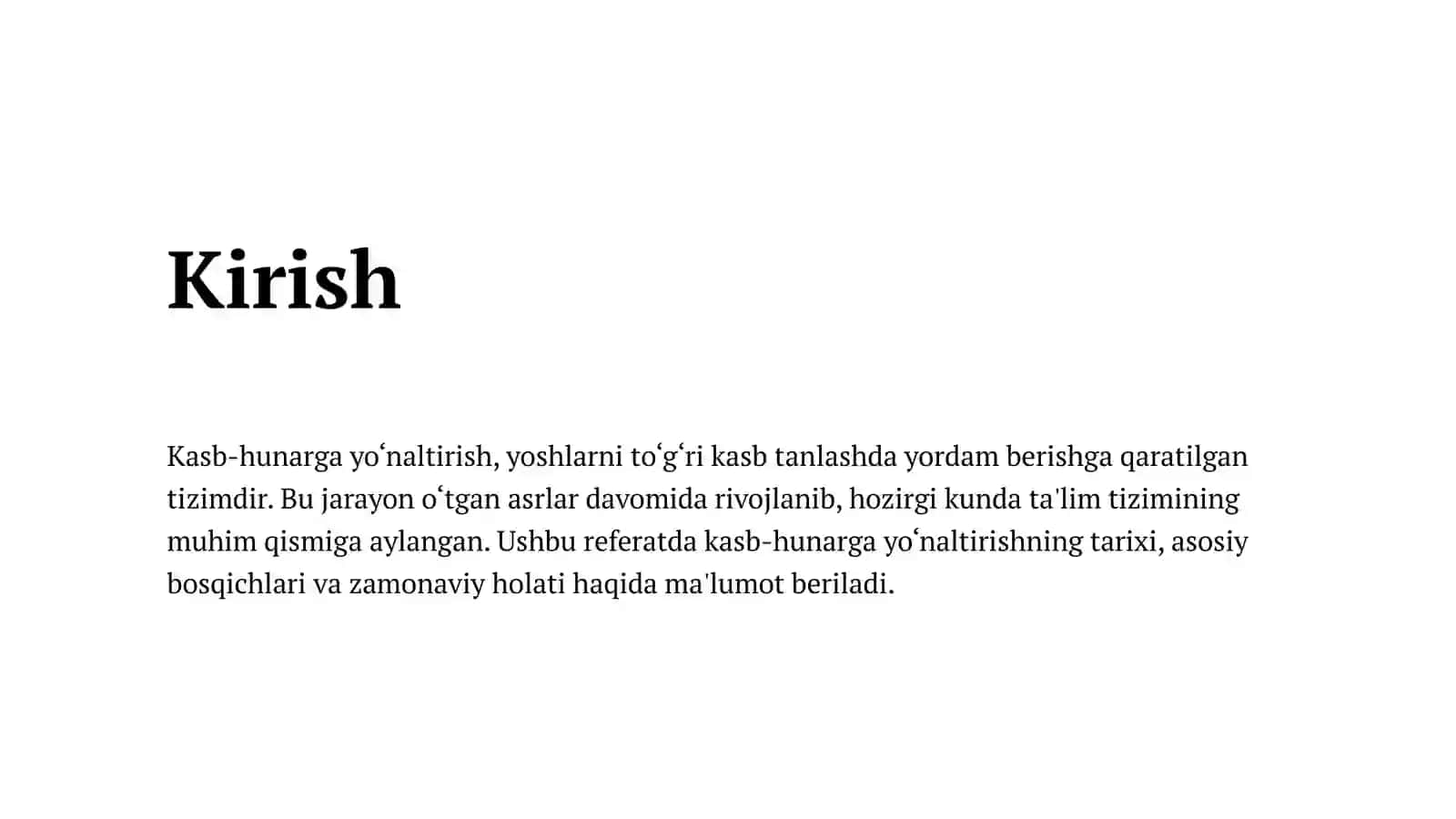 Kasb-hunarga yo‘naltirish va uning tarixiy taraqqiyoti 2