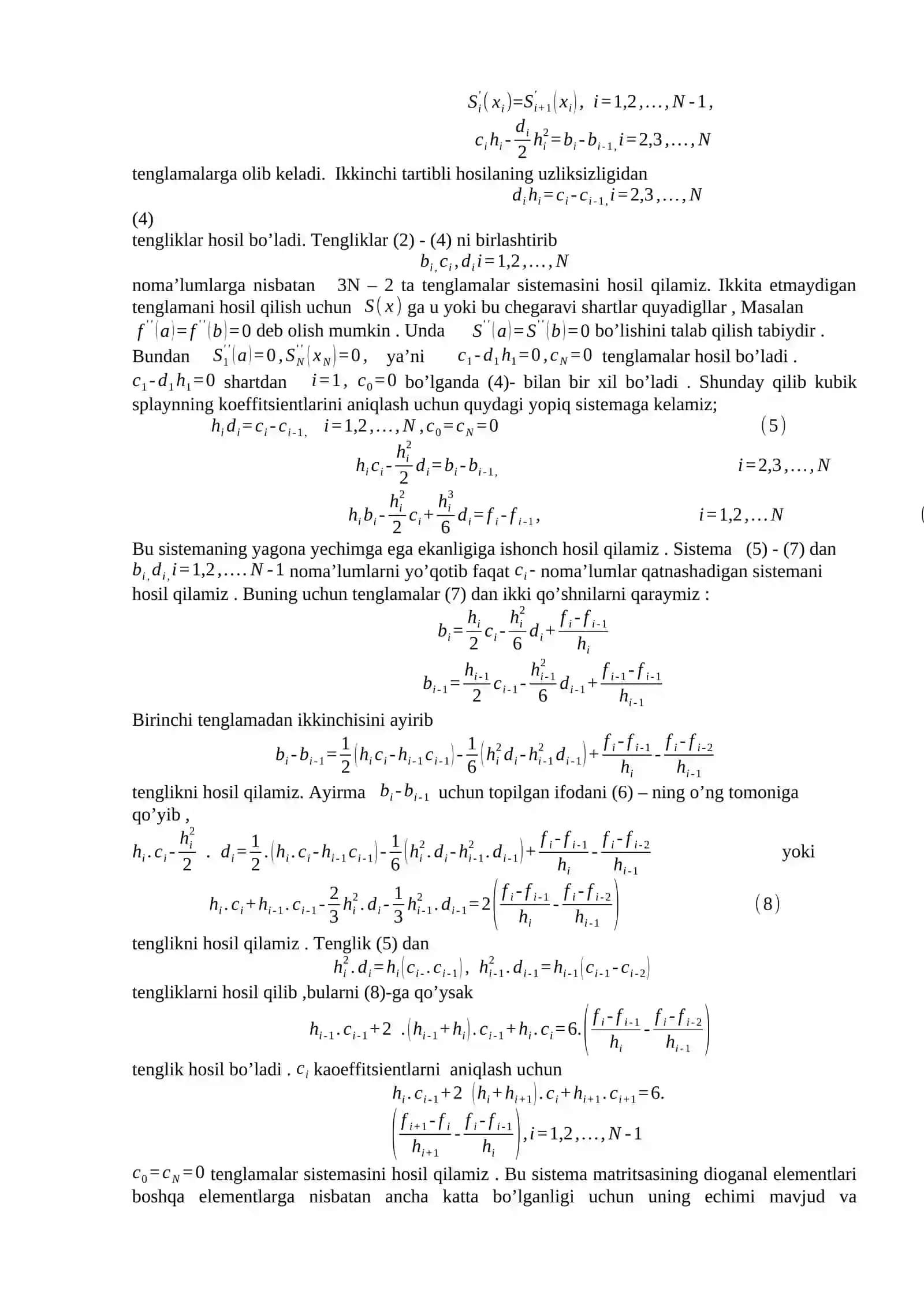 Kubik splayn bilan interpolyasiylash 2