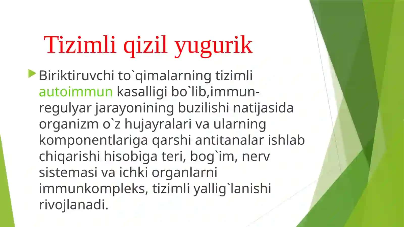 Tizimli qizil yugurik va dermatomiozid 2