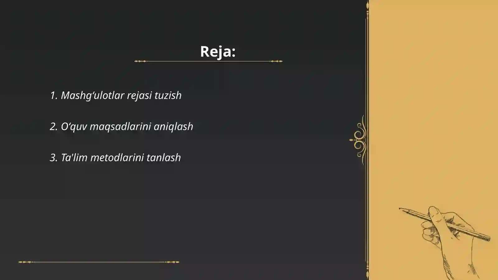 Mashgʻulotni tashkil etish texnologiyasi 2