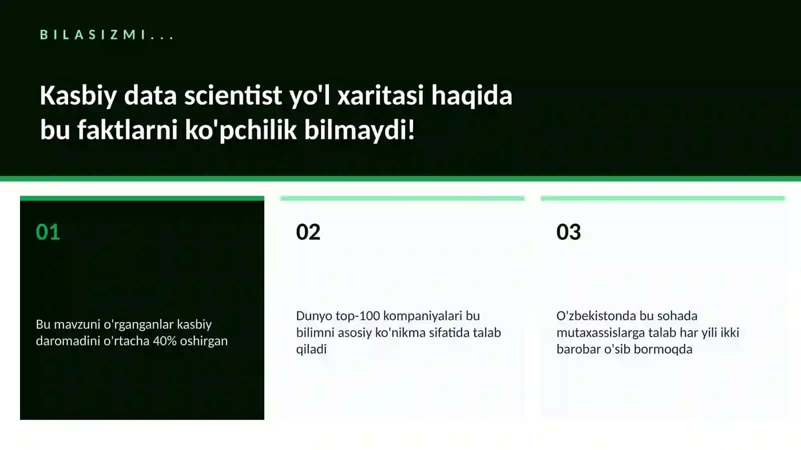 Kasbiy data scientist yo'l xaritasi 2