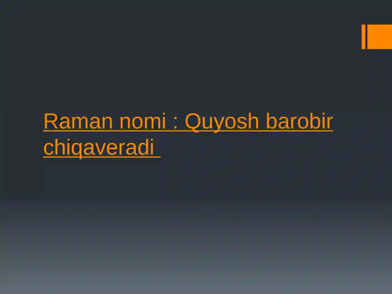 Quyosh barobir chiqaveradi 2