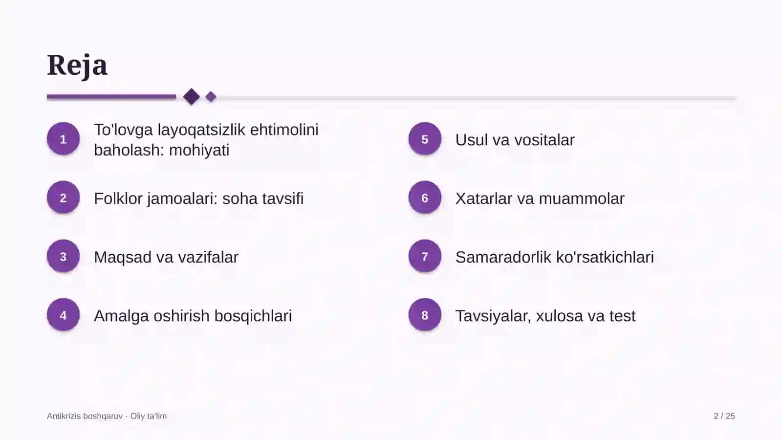 folklor jamoalarida to'lovga layoqatsizlik ehtimolini baholash 4655 2
