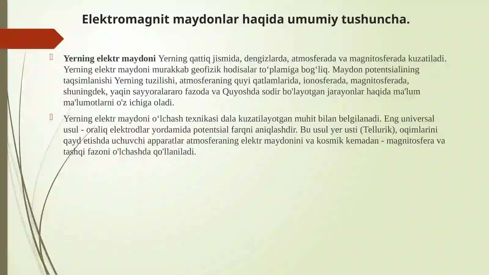 YERNING ELЕKTR MAYDONI 2