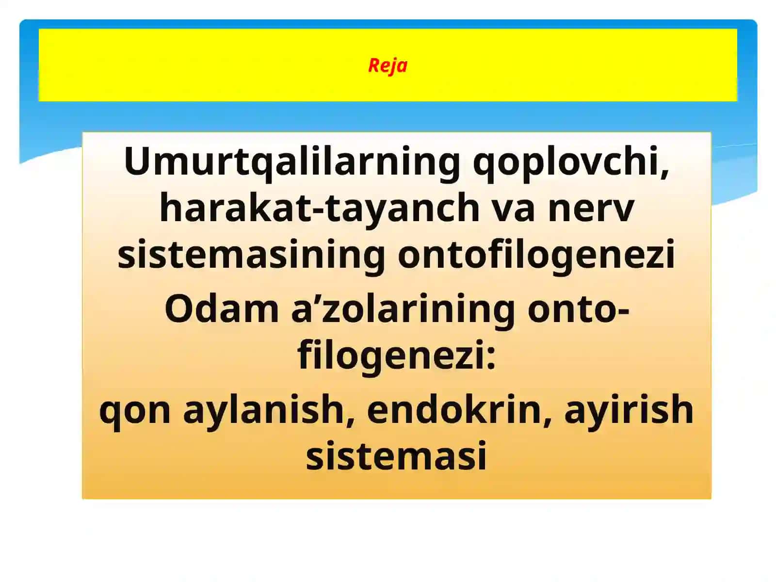 Umutqalilarda azolar va a’zolar antofilogenezii 2