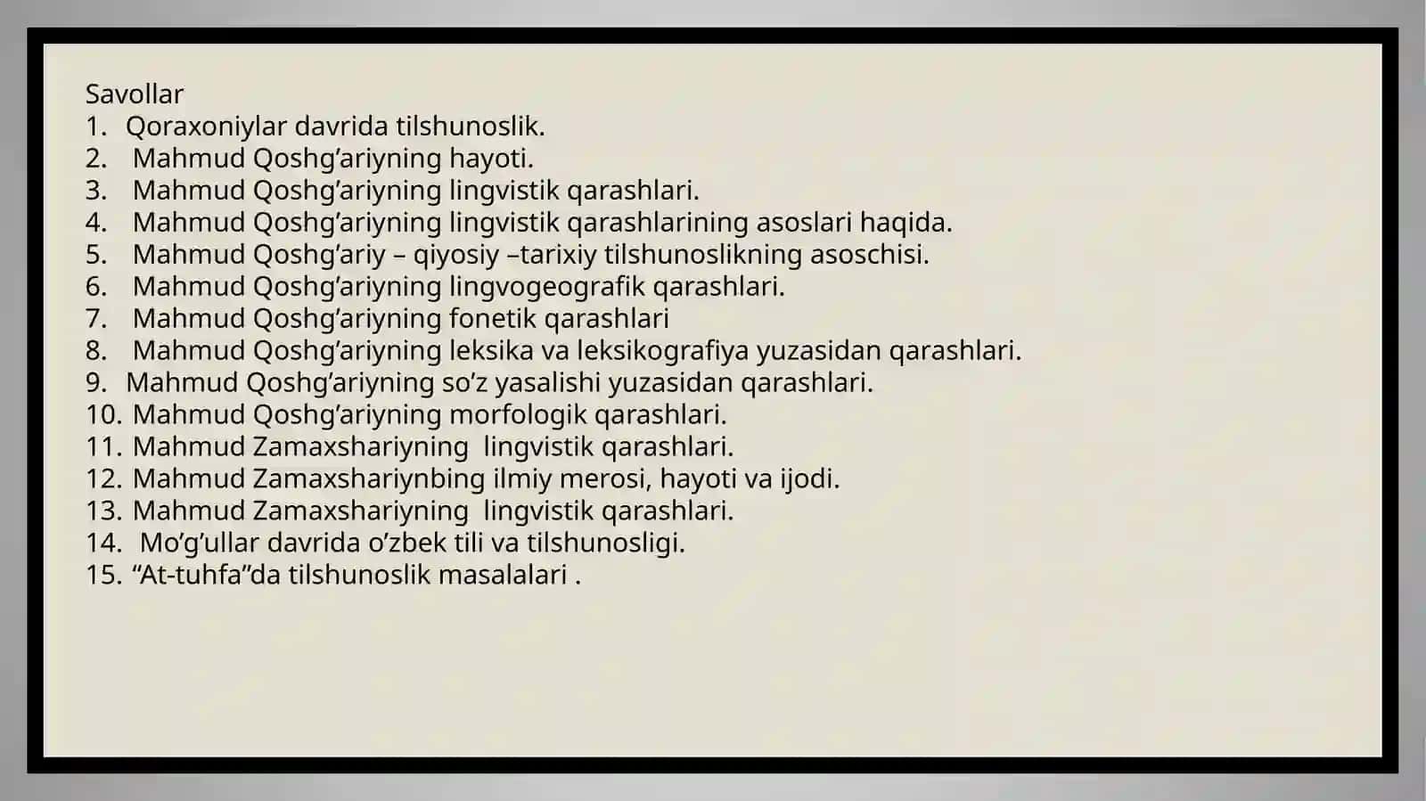 O’zbek tilshunosligi tarixi 2