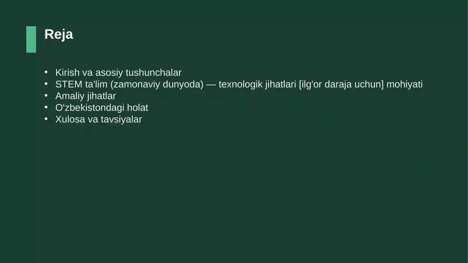 STEM ta'lim (zamonaviy dunyoda) — texnologik jihatlari [ilg'or daraja uchun] 2