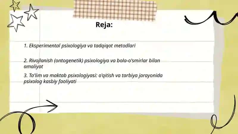 Psixologiya tarmoqlari va psixolog kasbiy faoliyati 2