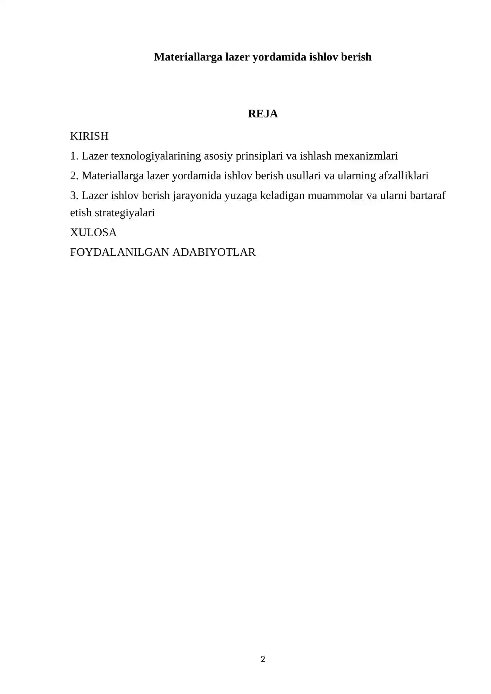 Materiallarga lazer yordamida ishlov berish 2
