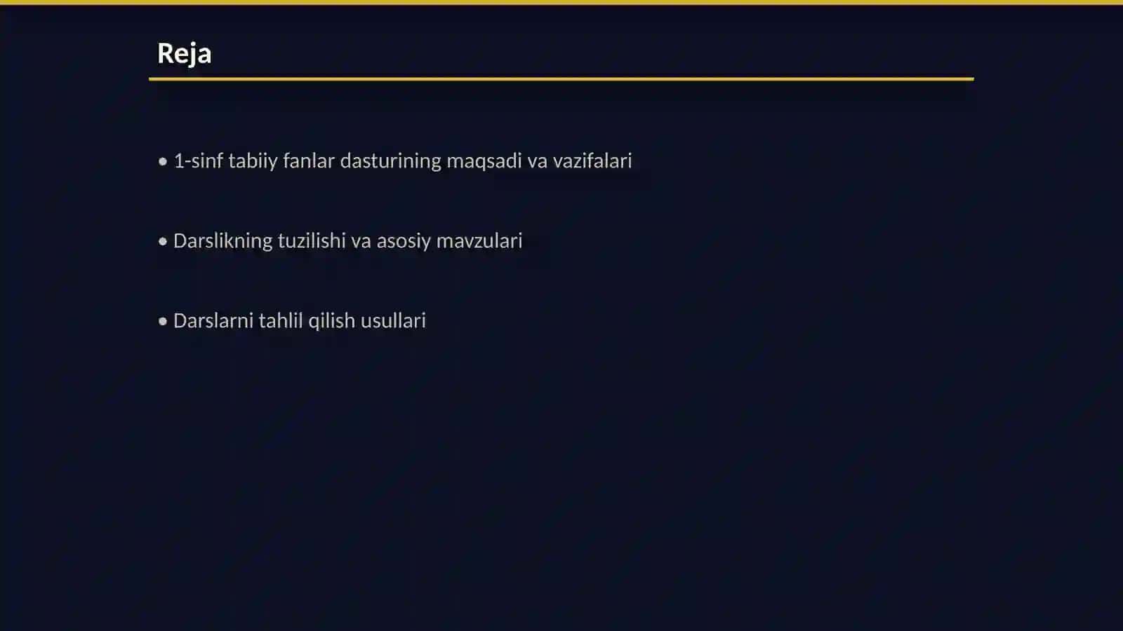 1-sinf tabiiy fanlar dasturi va darslikni oʻrganish 2
