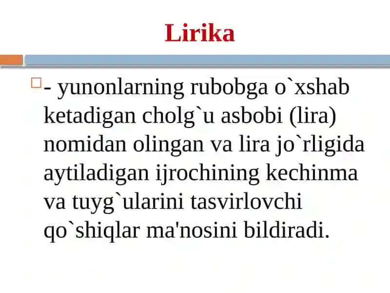 Lirikasarlarni tahlil qilish usullari 2
