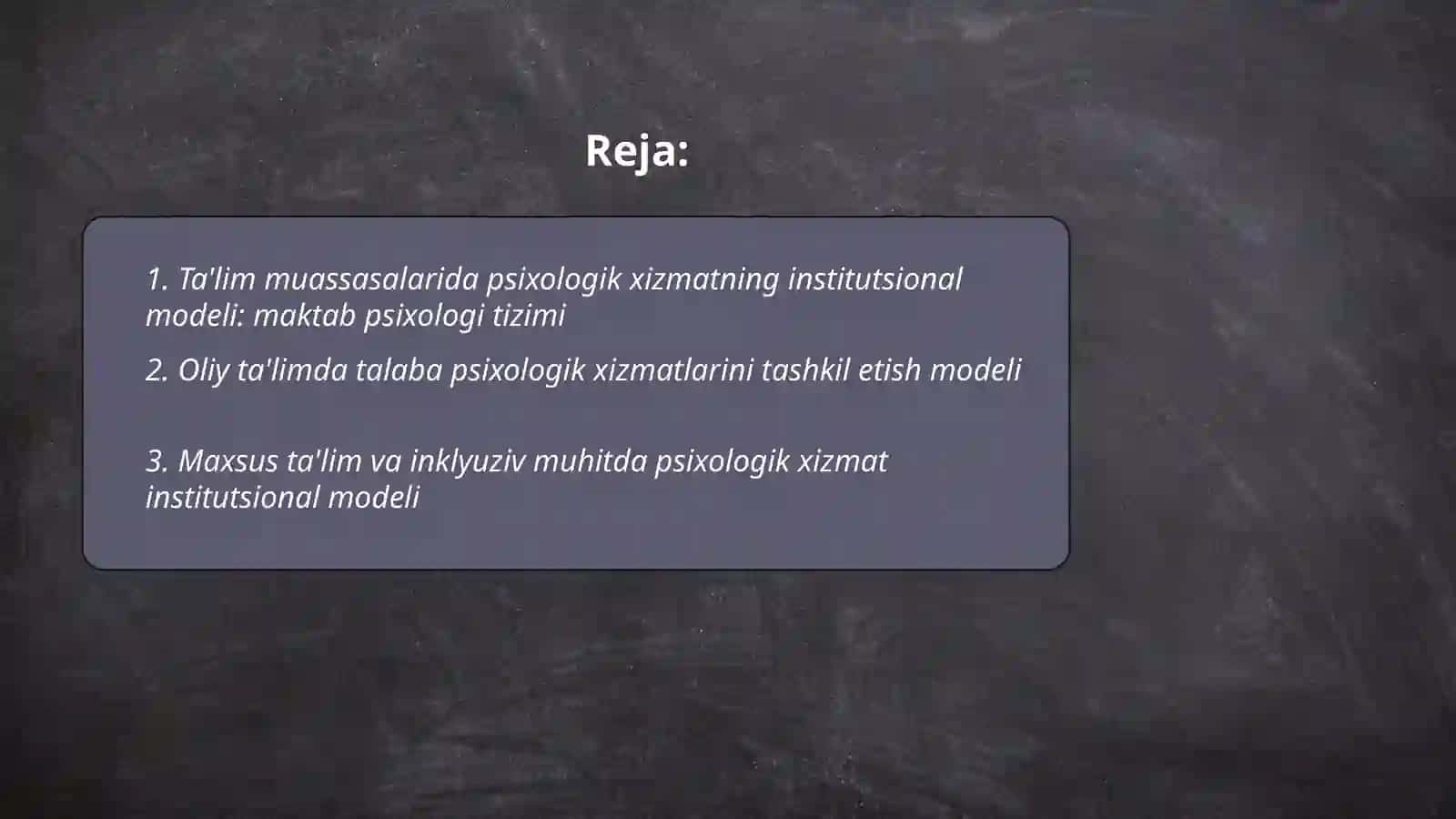 Psixologik xizmatning insitutsioanal modellari 2