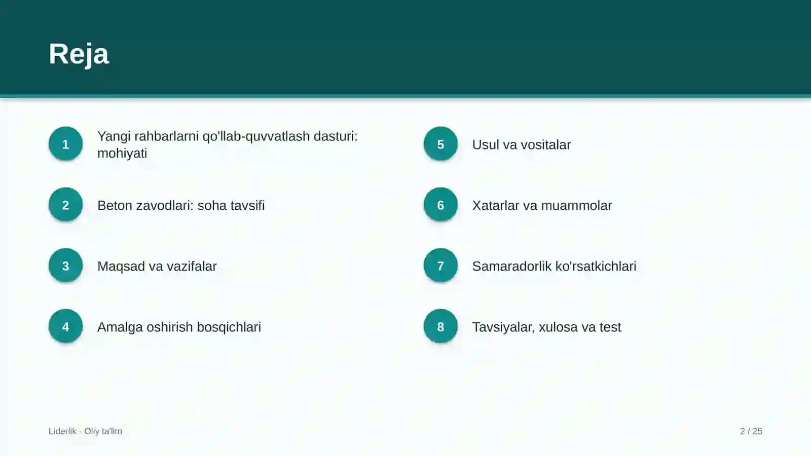 Yangi rahbarlarni qo'llab-quvvatlash dasturi: mohiyati 2