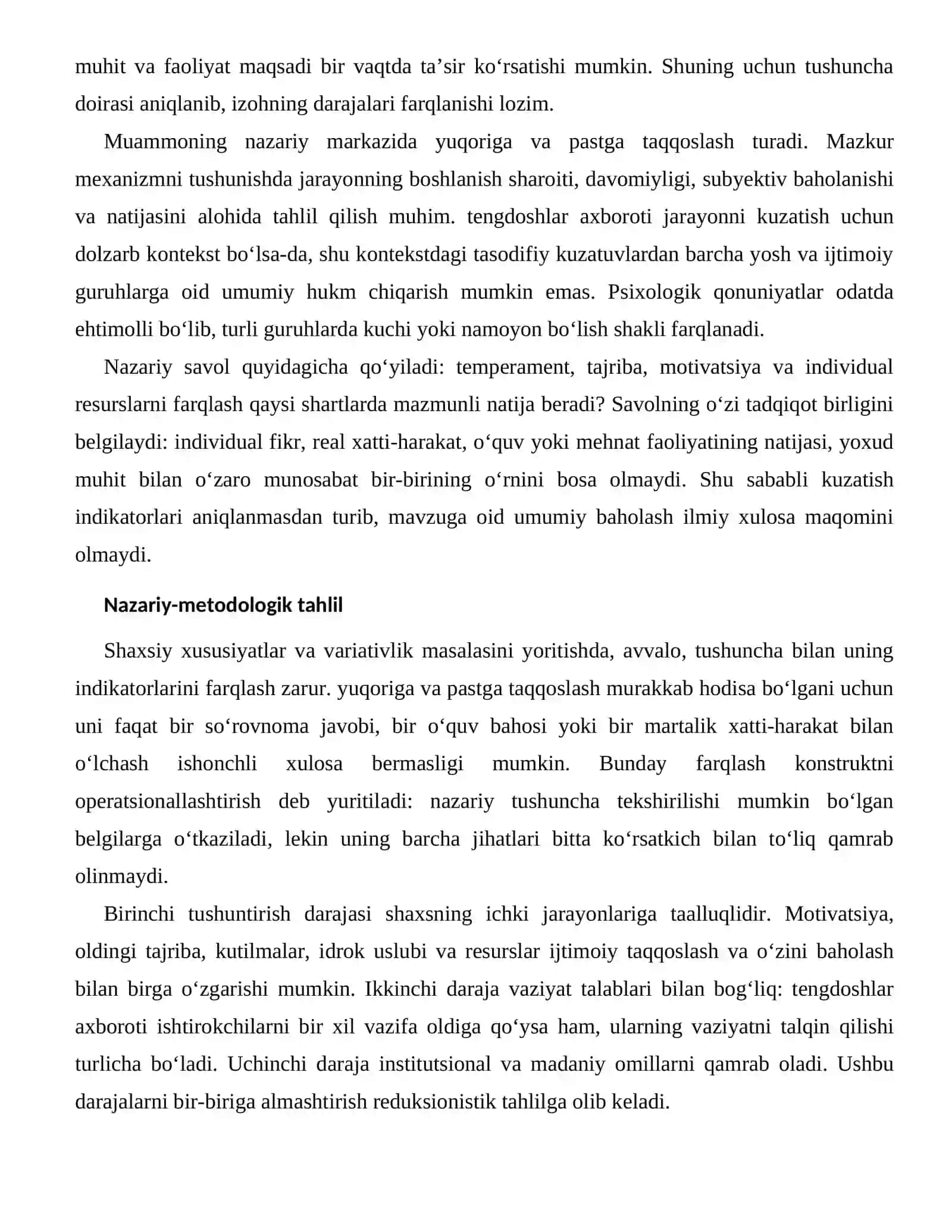 IJTIMOIY TAQQOSLASH VA O‘ZINI BAHOLASHNING INDIVIDUAL FARQLARI 2