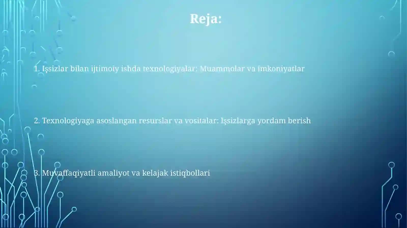 Ishsizlar bilan ijtimoiy ishda texnologiyalar: Muammolar va imkoniyatlar 2