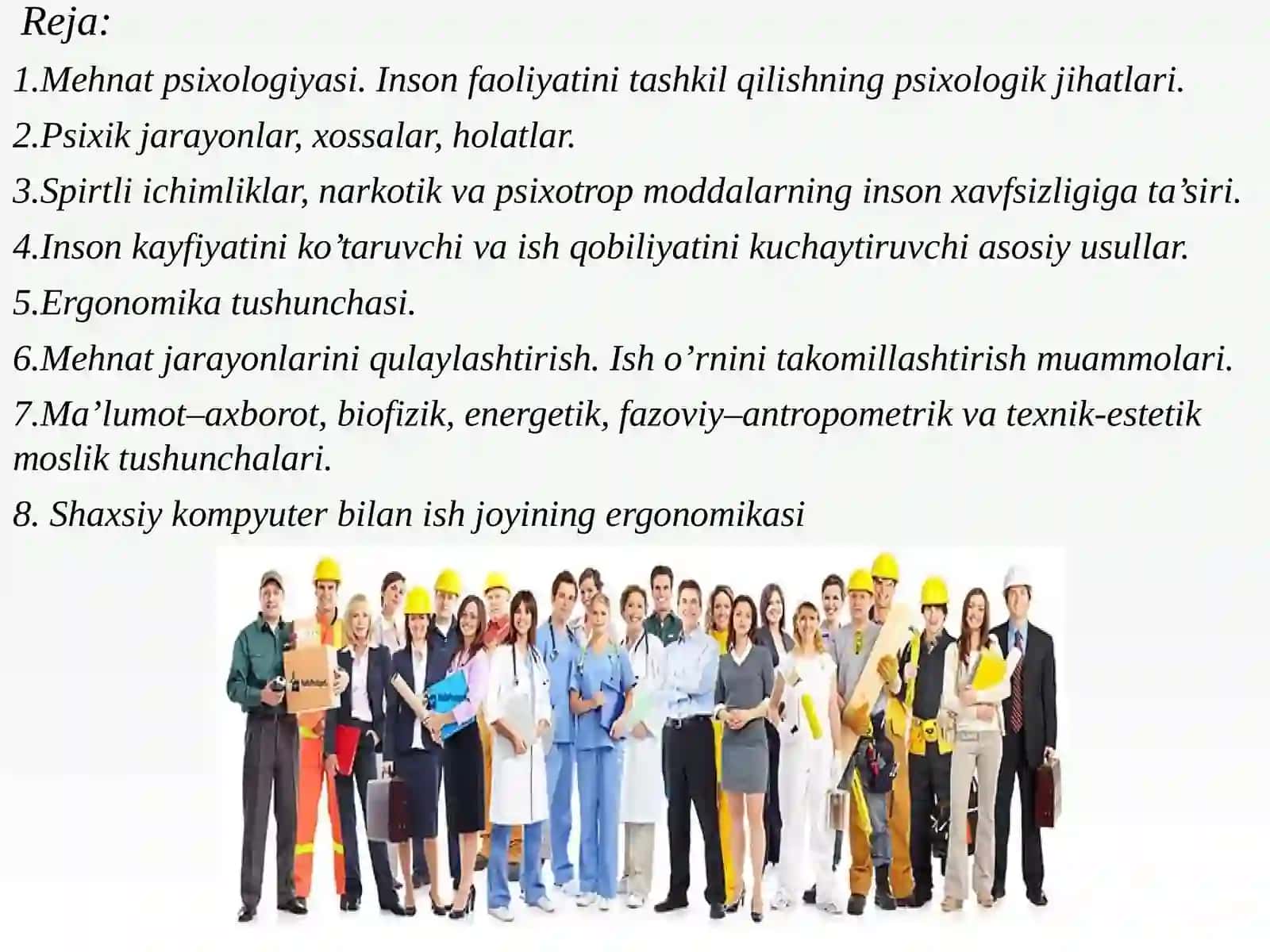 Faoliyat xavfsizligini ta'minlashning ergonomik va psixologik asoslari 2