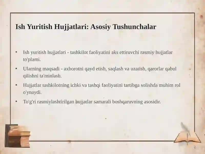 Ish Yuritish Hujjatlarining Namunalarini Tayyorlash: Qo'llanma 2