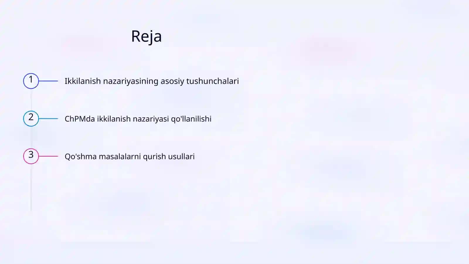 ChPMda ikkilanish nazariyasi 2