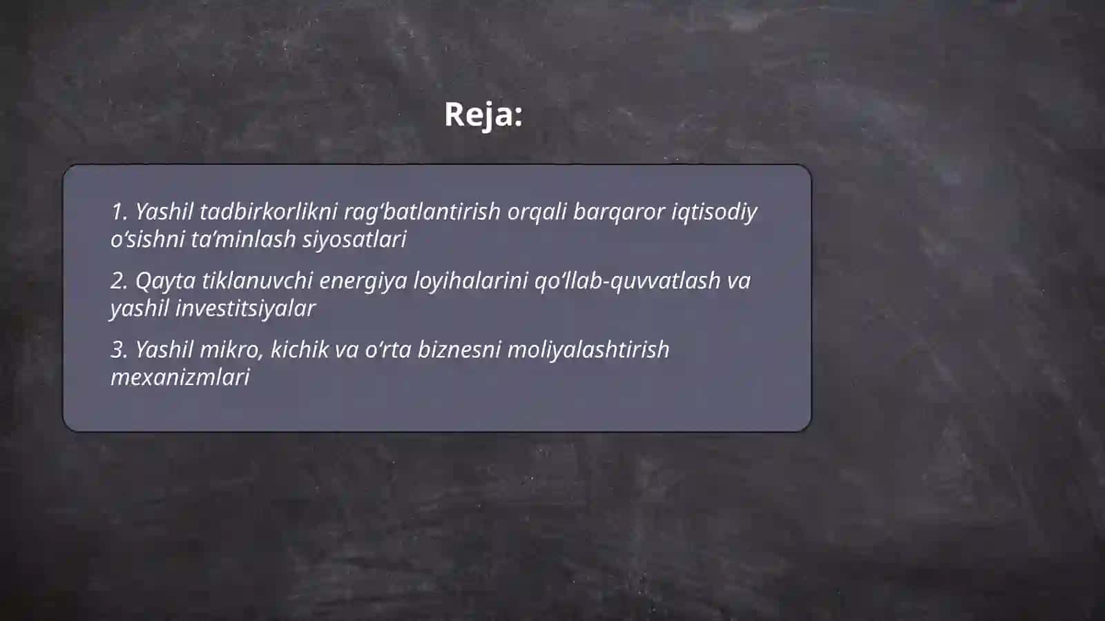 Yashil tadbirkorlik asosida barqaror iqtisodiy o’sishga erishish yo’llari 2