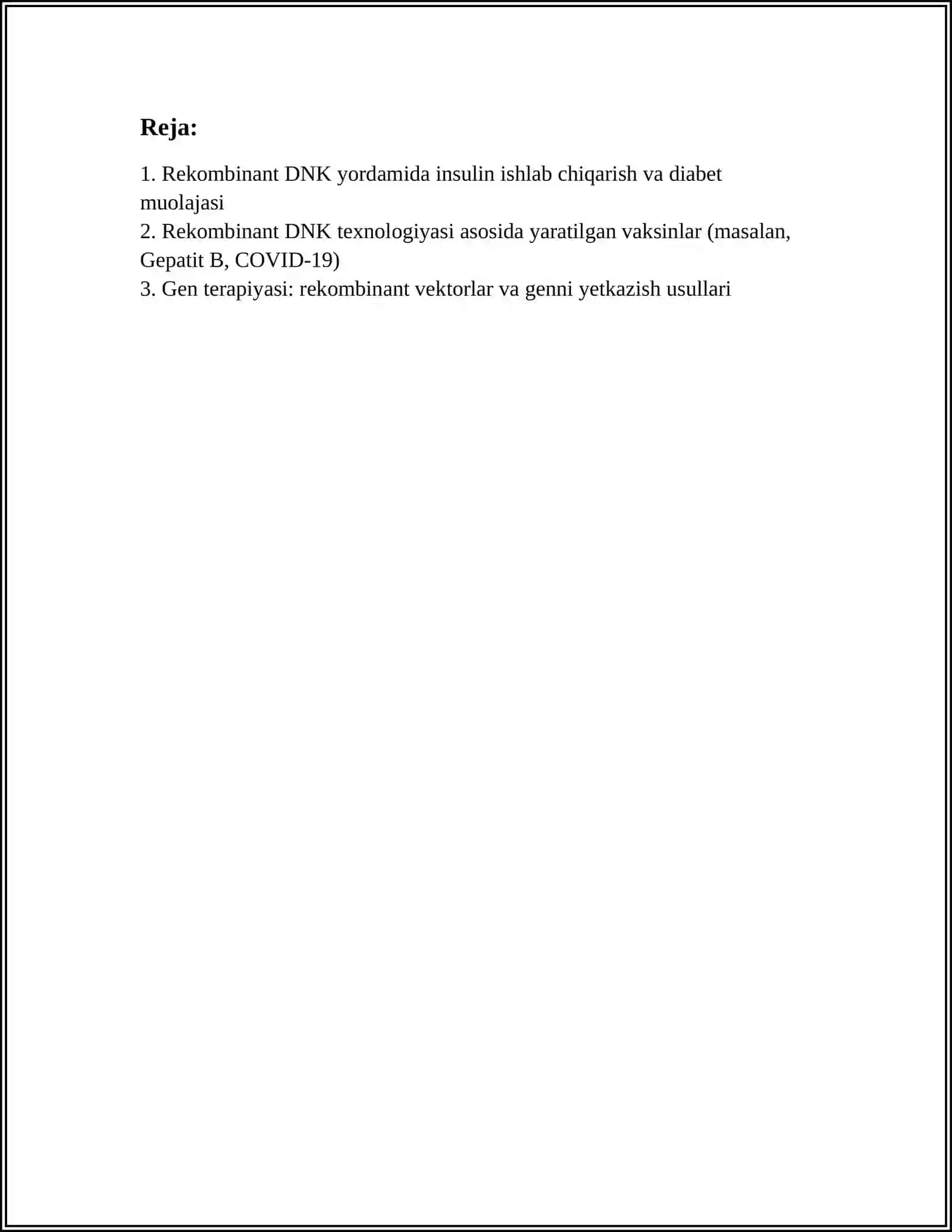 TIBBIYOTDA DNK REKOMBINATLARINI QO'LLANISHI 2