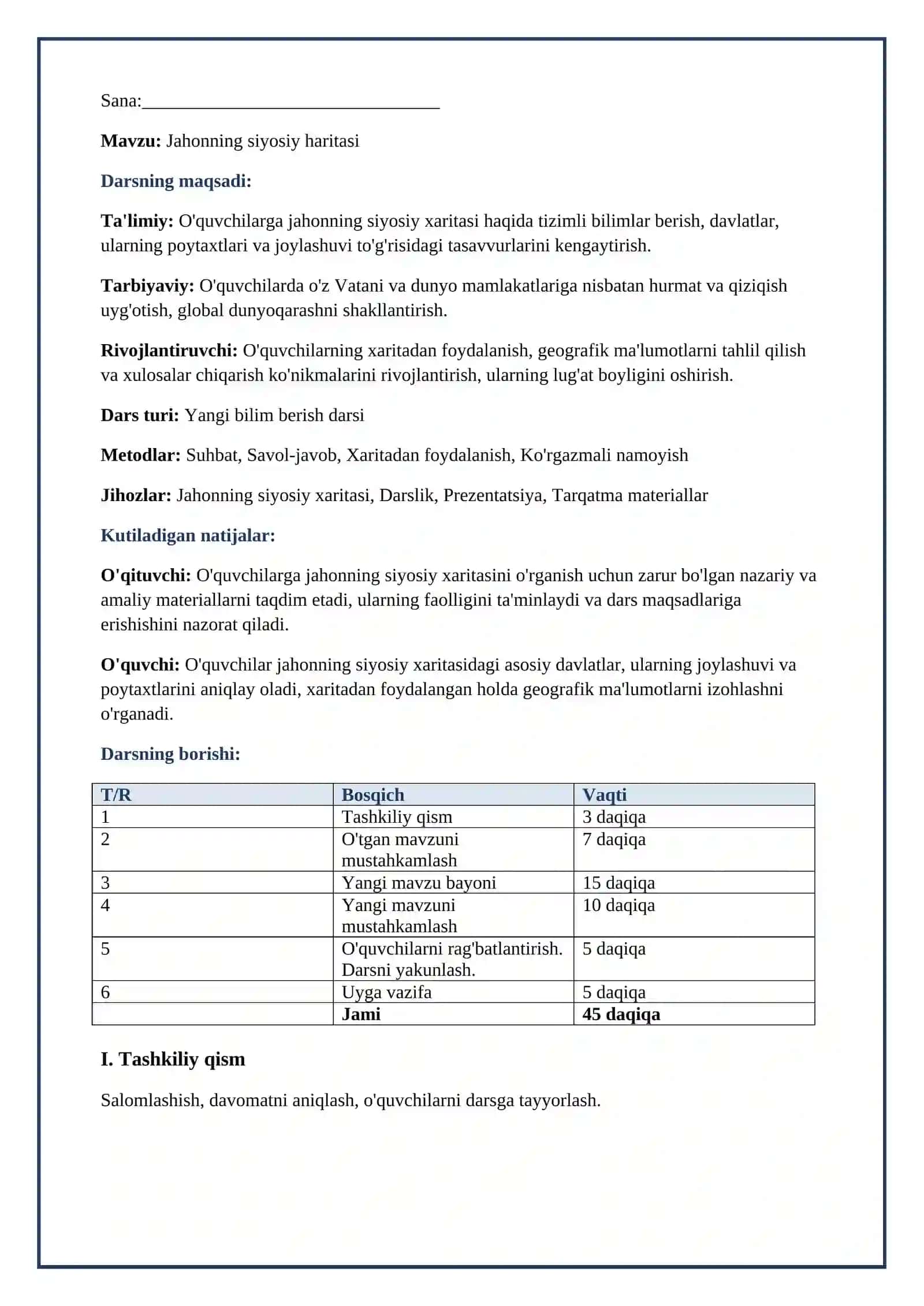 Lesson on Geografiya. Jahonning siyosiy haritasi 2