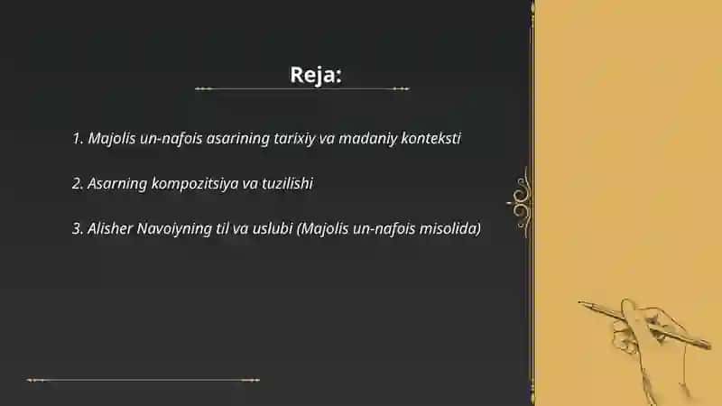 Majolis un-nafois asarini o'rganish va tahlili 2