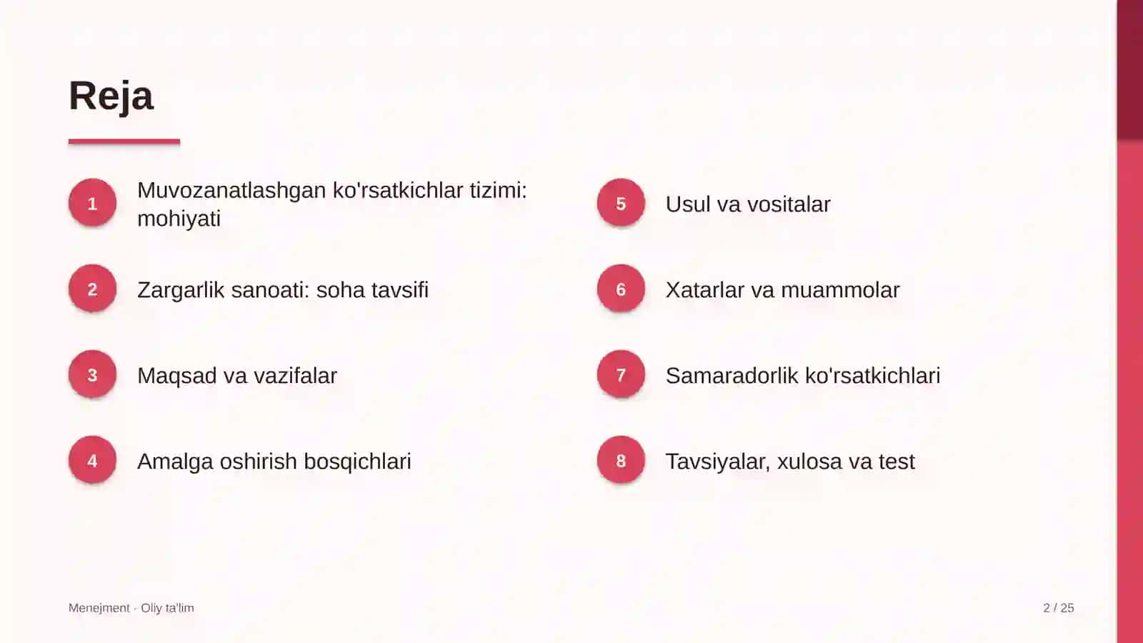 zargarlik sanoatida muvozanatlashgan ko'rsatkichlar tizimi 1232 2