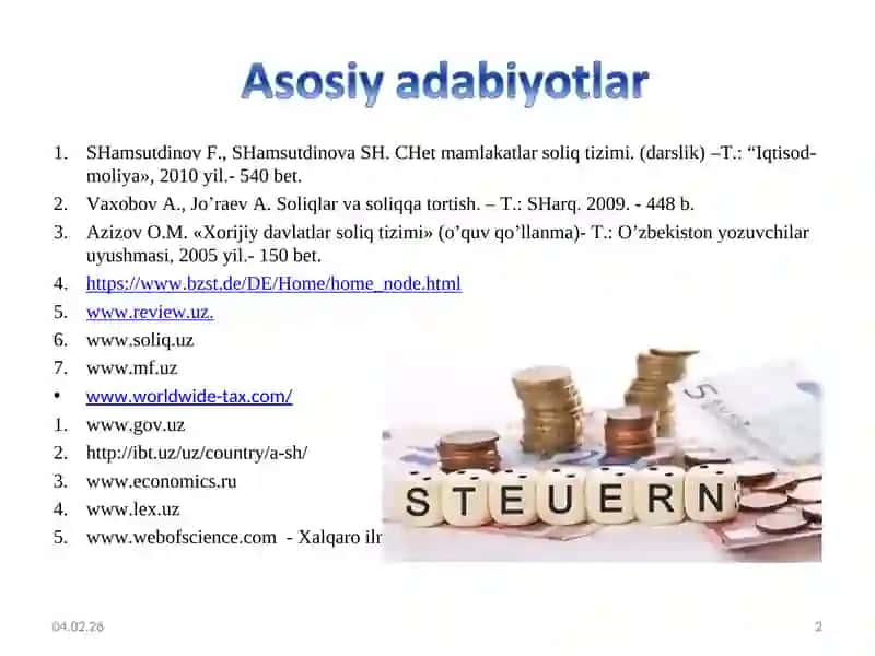 GERMANIYA SОLIQ TIZIMI 2