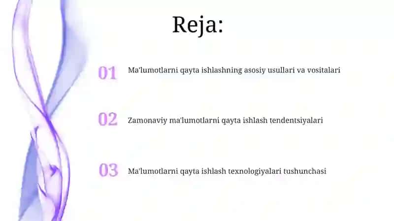 Ma'lumotlarni qayta iwlaw texnologiyasi 2