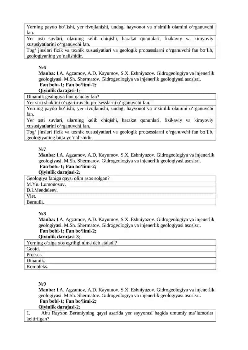 Gidrogeologiya va injenerlik geologiyasi 2