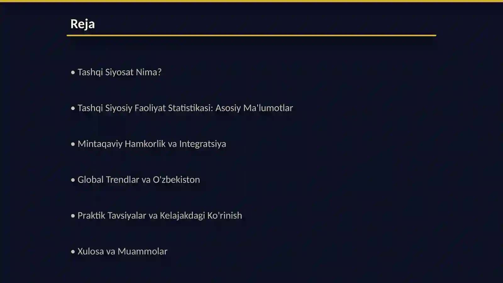 Tashqi Siyosiy Faoliyat Statistikasi 2