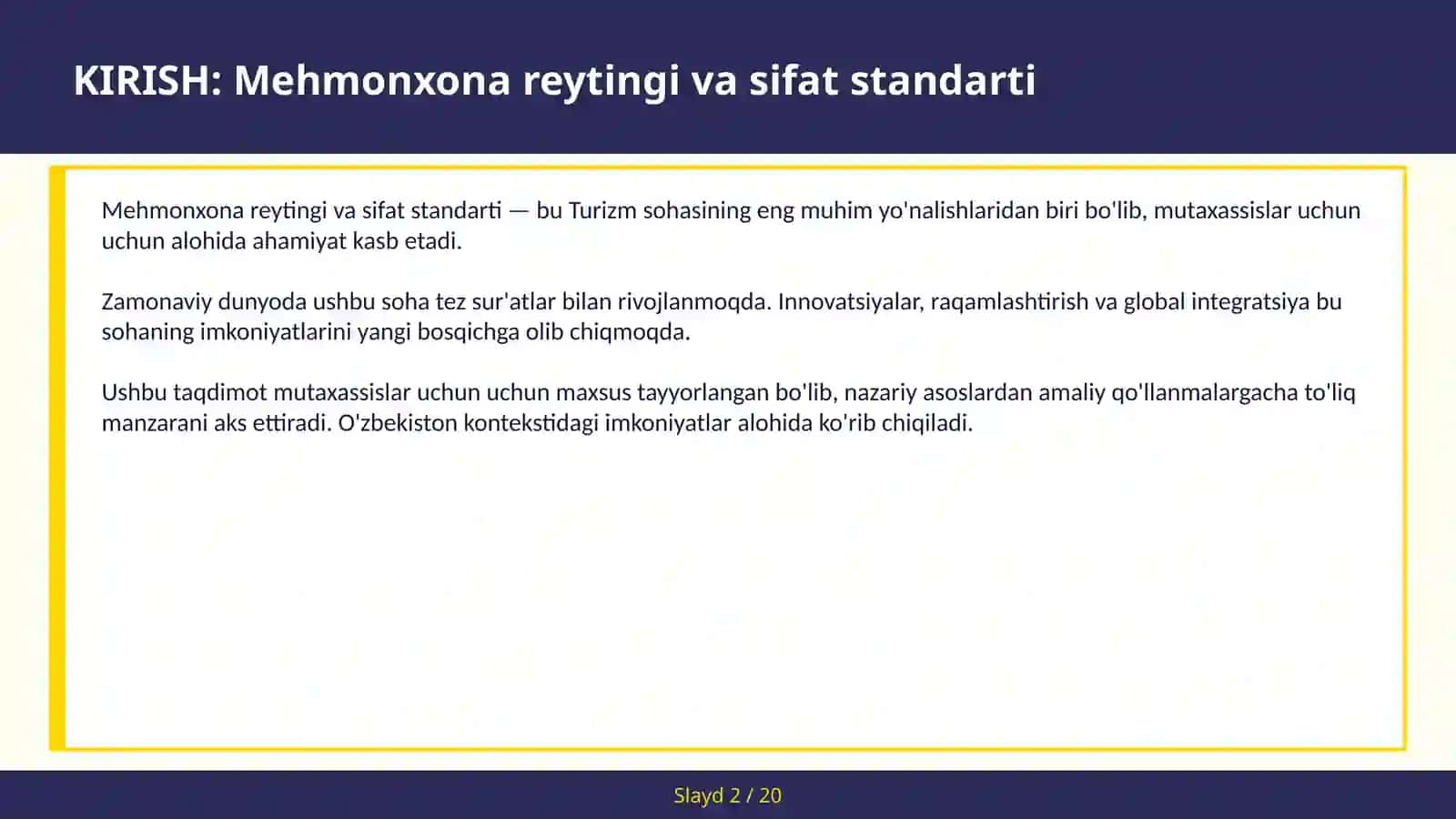 MEHMONXONA REYTINGI VA SIFAT STANDARTI 2