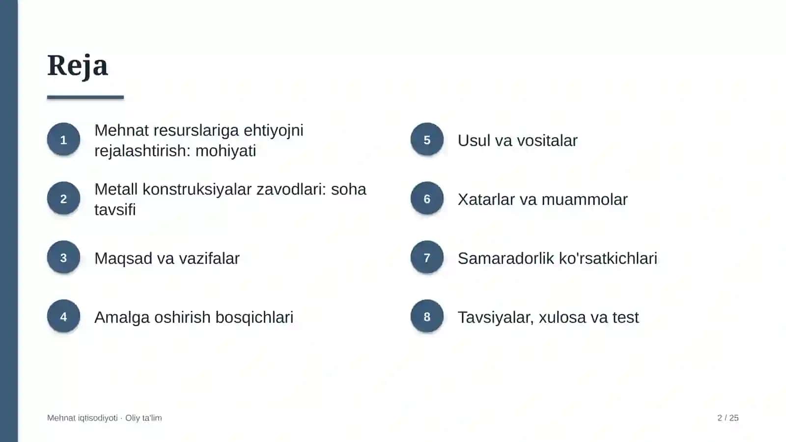 metall konstruksiyalar zavodlarida mehnat resurslariga bo'lgan ehtiyojni rejalashtirish 4178 2