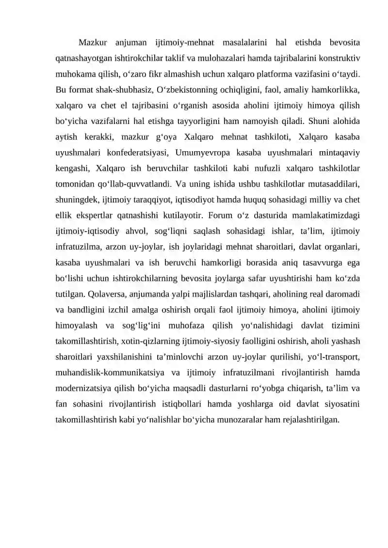Harakatlar strategiyasi va kuchli ijtimoiy siyosat: xalqaro amaliyot va O'zbekiston tajribasi 2