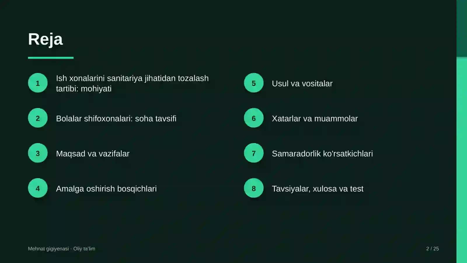 MEHNAT GIGIYENASI · OLIY TA'LIM 2