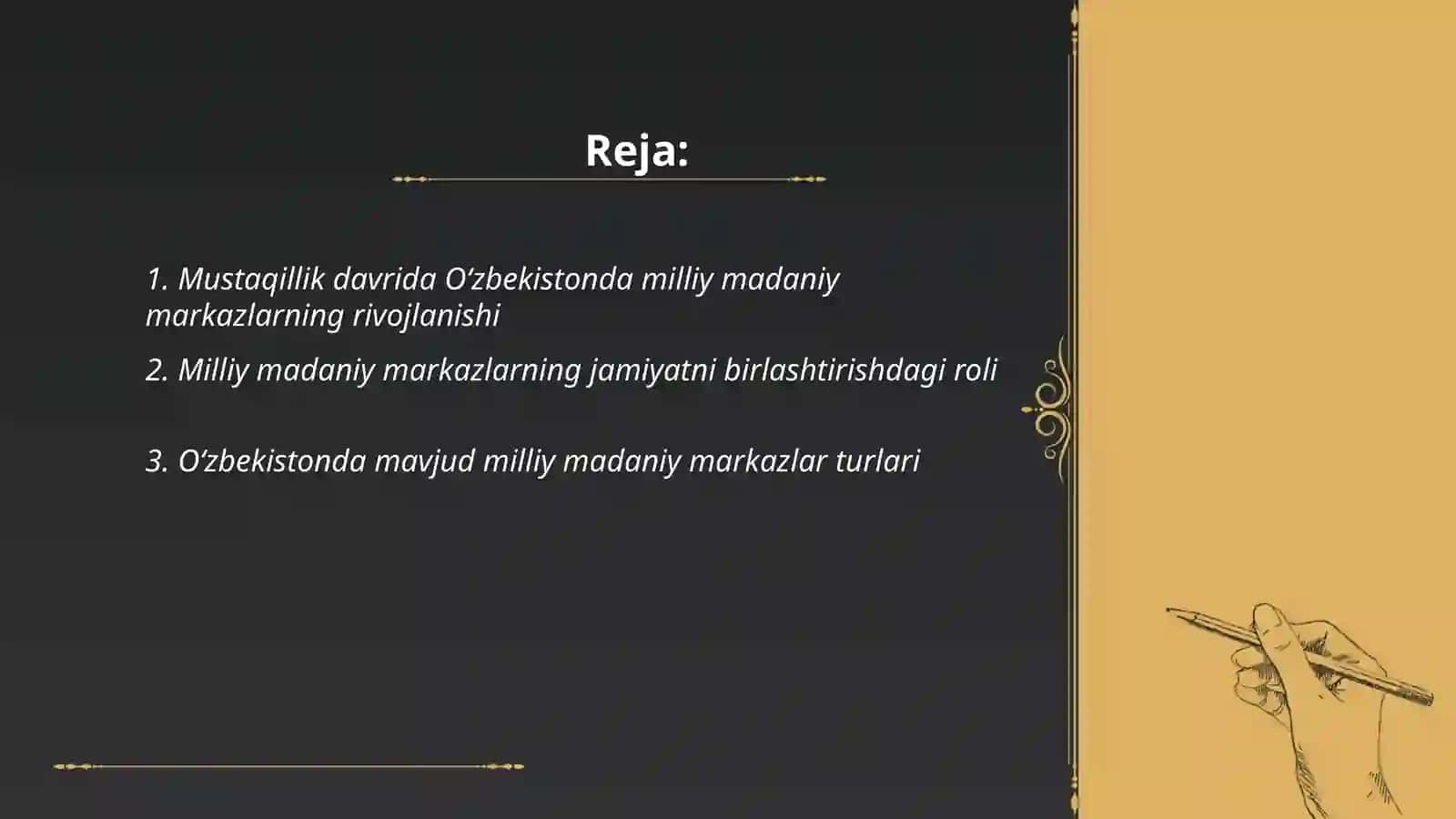 Mustaqillik yillarida Oʻzbekistonda milliy madaniy markazlar faoliyati 2