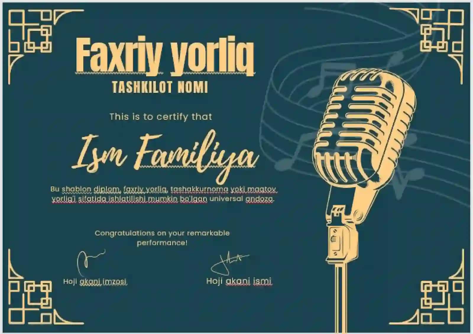 Faxriy yorliq 2