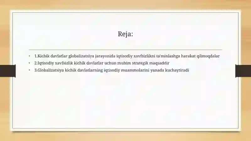 Kichik davlatlar iqtisodiy xavfsizlik 2