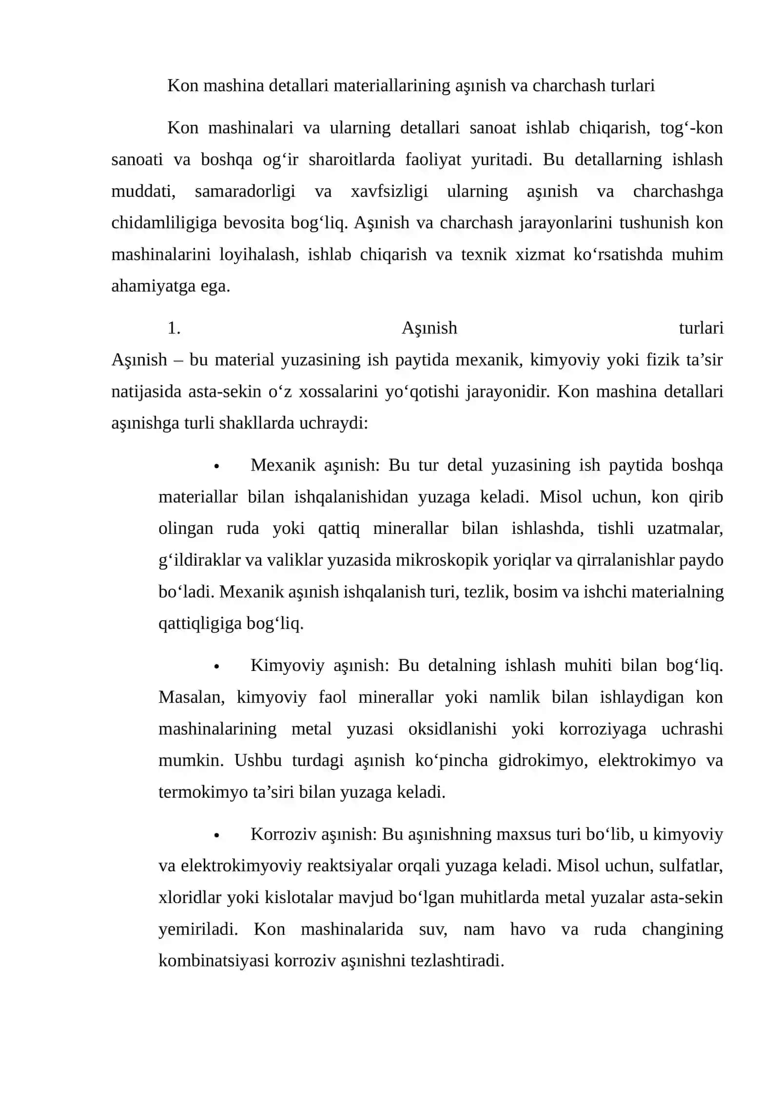 Kon mashina detallari materiallarining aşınish va charchash turlari 2