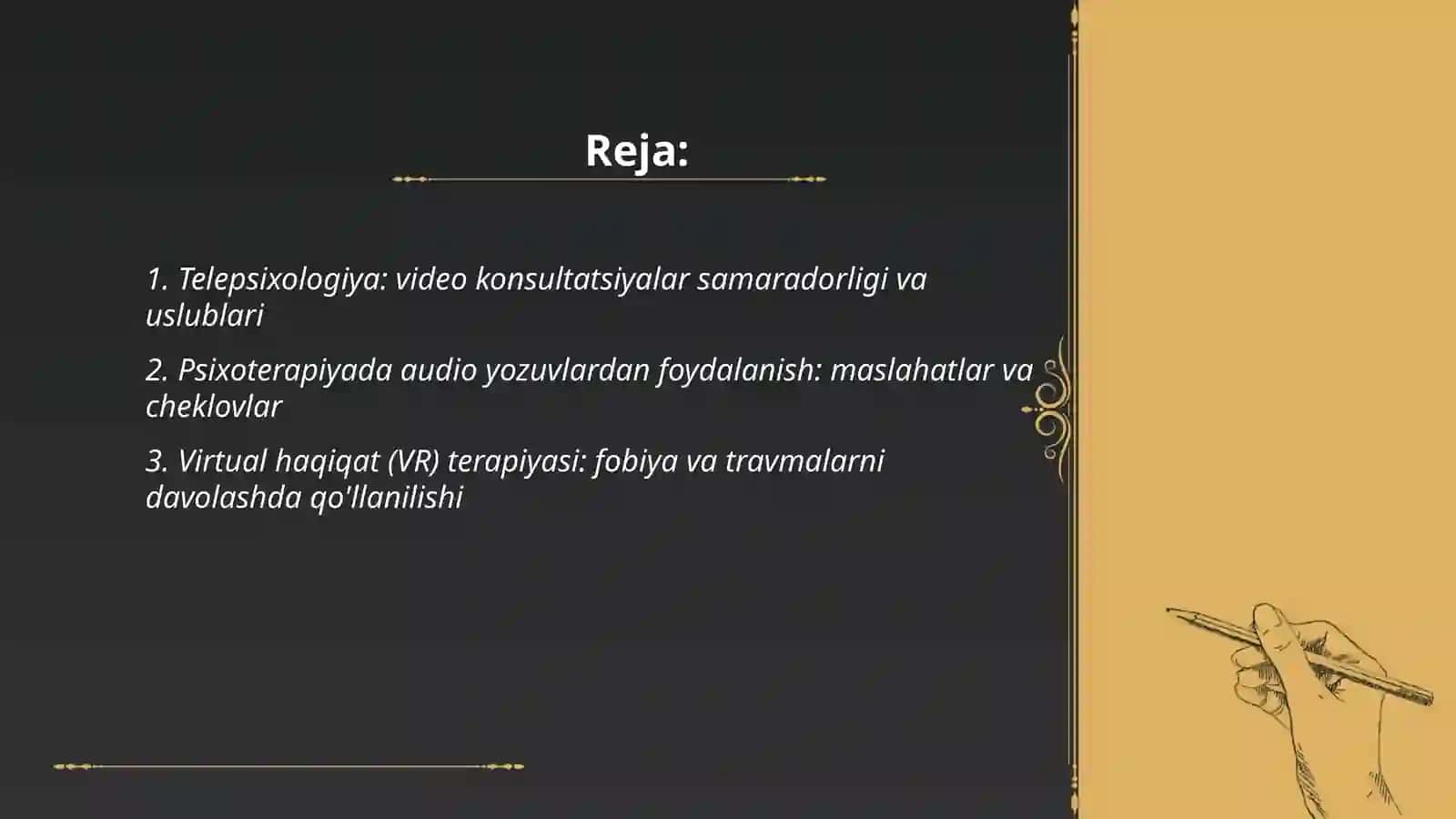 Psixologiya sohasida audio va video texnologiyalaridan foydalaning 2