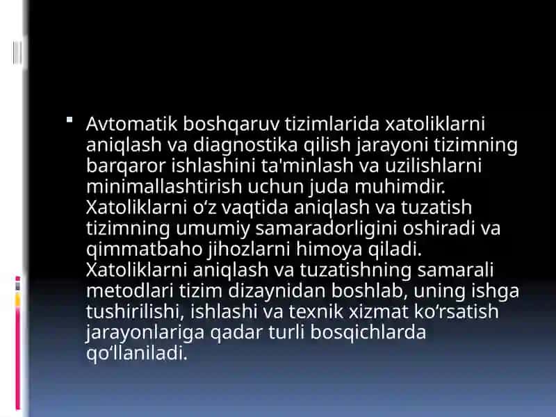 AVTOMATIK BOSHQARUV TIZIMLARIDA VAQTI-VAQTI BILAN XATOLIKLARINI ANIQLASH 2