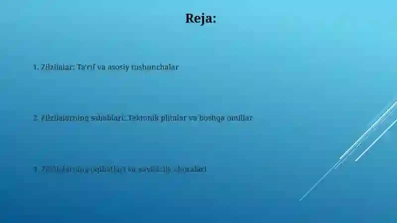 Zilzilalar va ularning kelib chiqish sabablarini tushuntiring 2