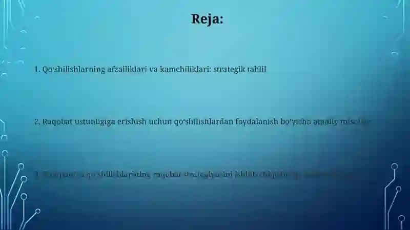 Kompaniyalar Birlashishi va Raqobat Stratigiyasi 2