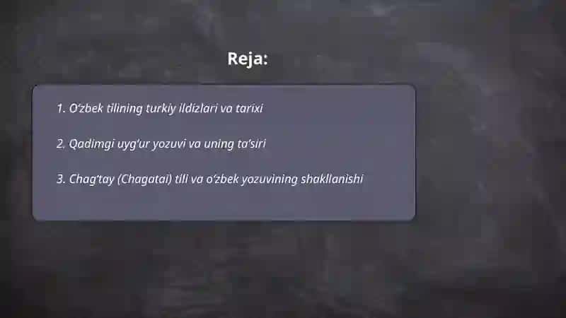 O'zbek tilining turkiy ildizlari va tarixi 2