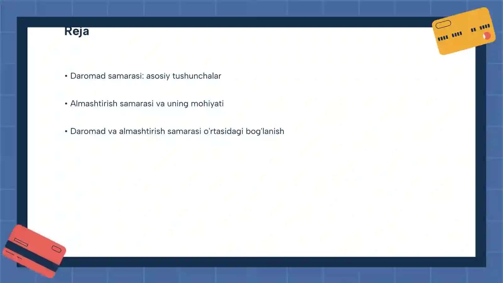 Daromad samarasi va almashtirish samarasining mohiyati 2