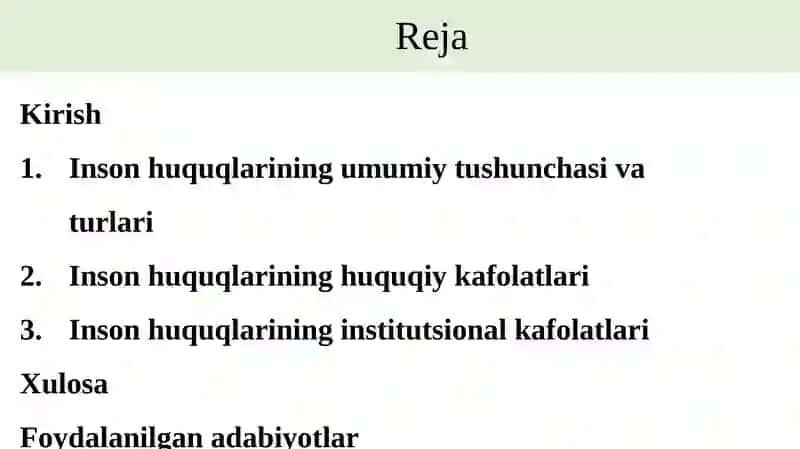 Insonhuquqining kafolatlari 2