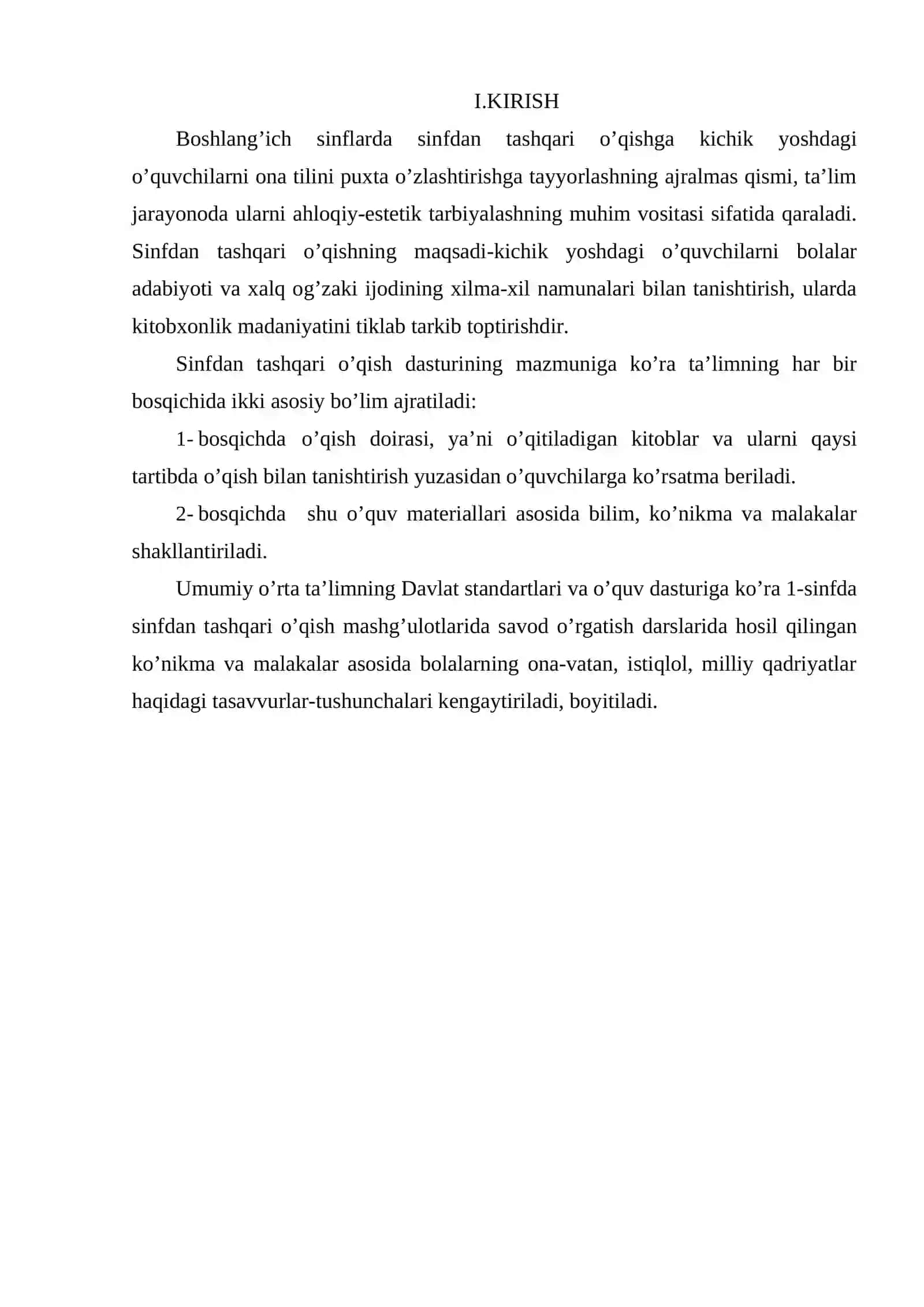 Sinfdan tashqari asosiy bosqich darslarini tashkil etish 2
