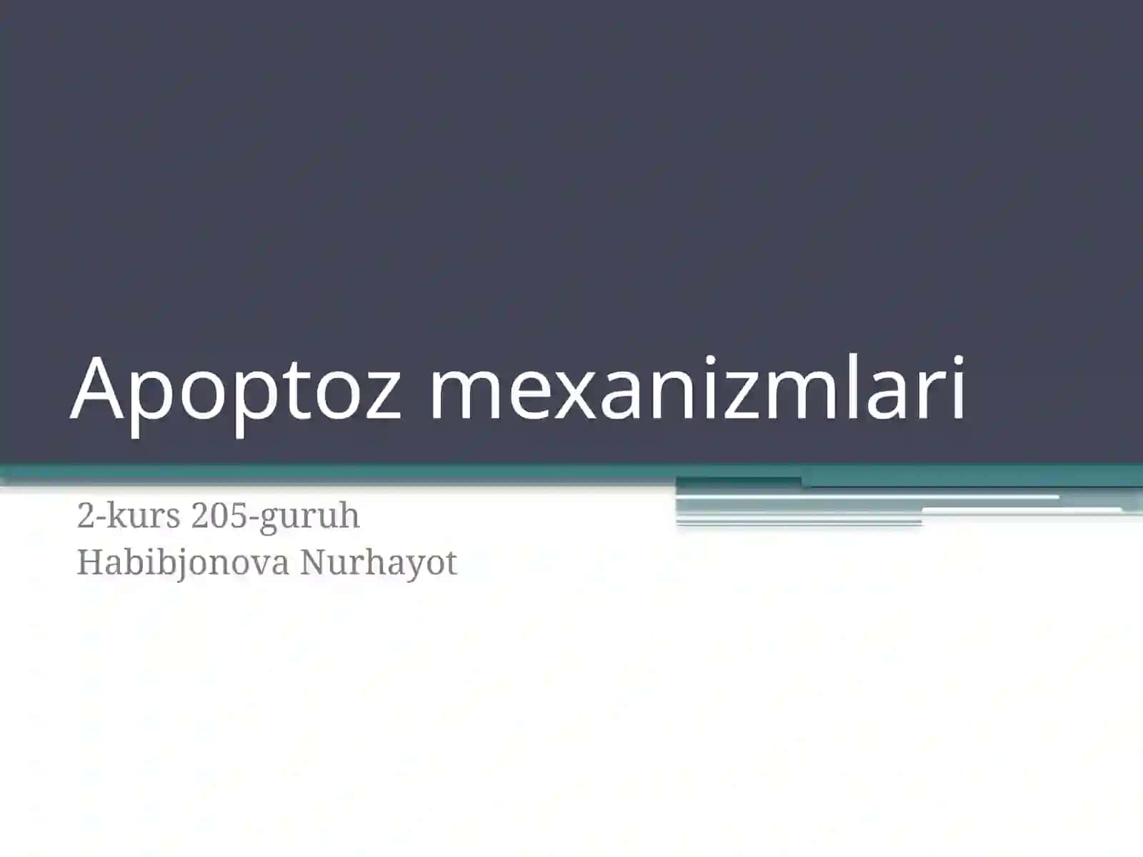 Apoptoz mexanizmlari 2