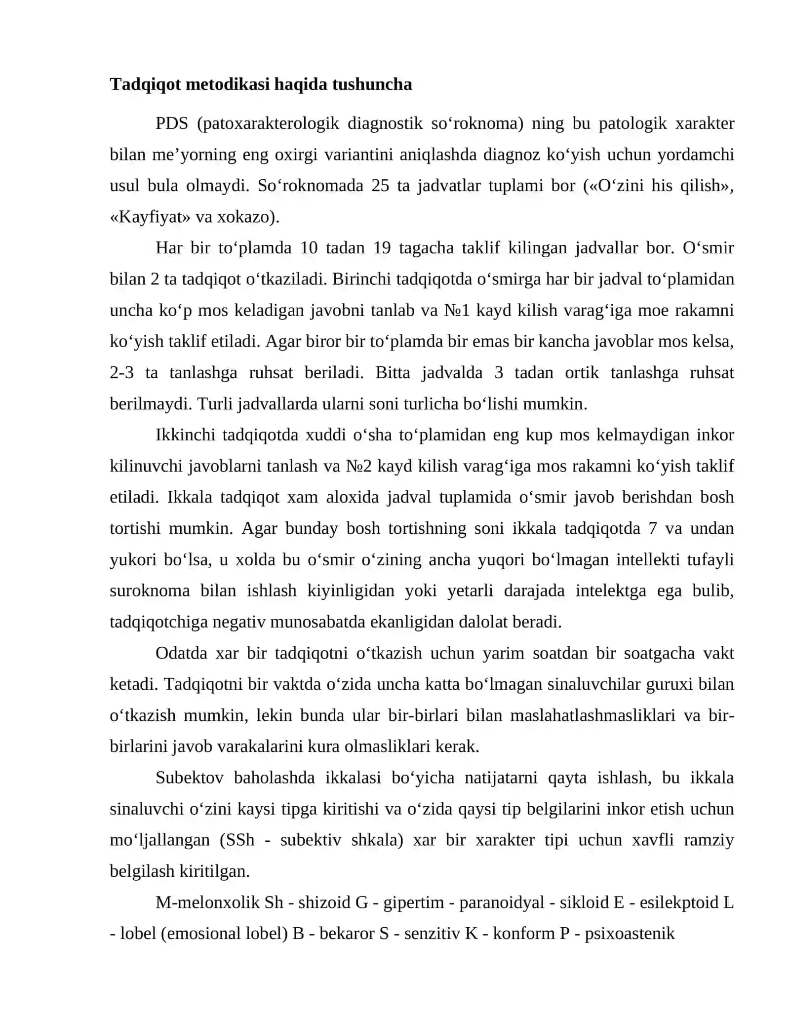Tadqiqot metodikasi va natijalarni qayta ishlash 2